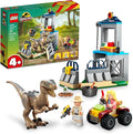 LEGO Jurassic Park Velociraptor Escape 76957 Learn to Build Dinosaur Toy for Boys and Girls Gift for Kids Aged 4 and Up Featuring a Buildable Dinosaur Pen Off-Roader Vehicle and 2 Minifigures