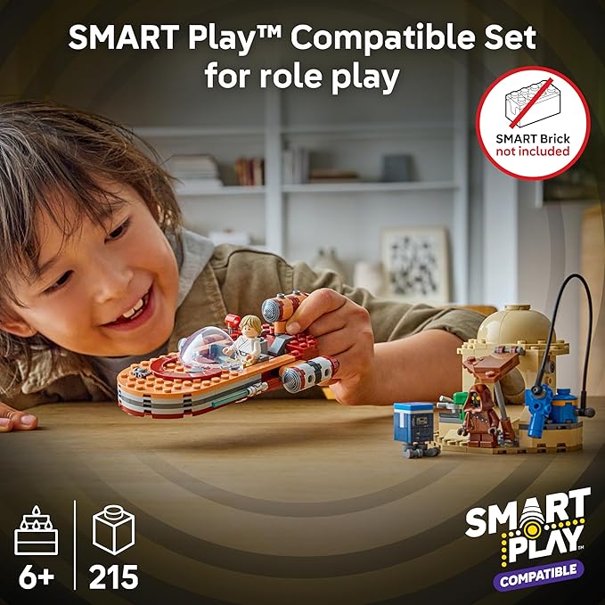 LEGO Star Wars SMART Play: Luke’s Landspeeder - Building Toy for Action Play - Compatible Set with a SMART Tag and 2 Minifigures - Gift for Boys Girls and Kids Ages 6+ - 75420