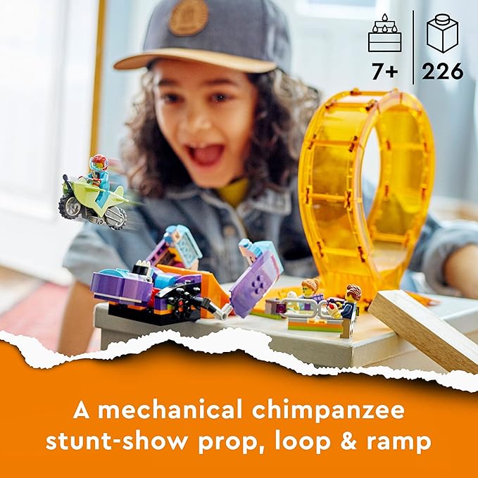 Lego City Stuntz Smashing Chimpanzee Stunt Loop 60338 Building Toy Set for Boys Girls and Kids Ages 7+ (226 Pieces)