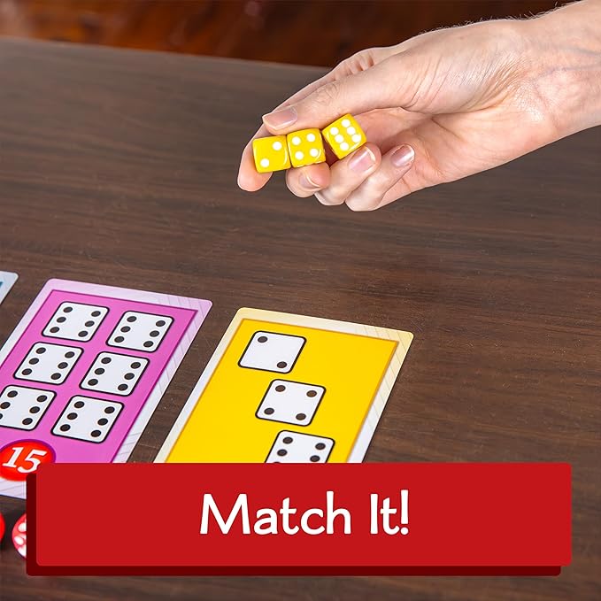 Calliope Games Roll for It Going Big - Fast-Playing Family Dice Game with Big Oversized Cards and Dice Retirement Party Games Fun Family Games for Travel Parties and Game Night - Red Edition