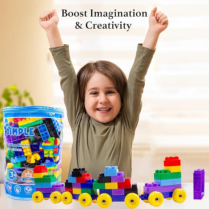 Dimple Building Blocks for Toddler (300 Pcs) Stacking Toys &amp Puzzle Games for Learning and STEM Fun Montessori Toys Educational Baby Blocks Age 3+ Toddler Boy &amp Girl Birthday for Kids