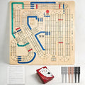 Cribbage Wars Board Game - 2026 Large Wooden Cribbage Set with Traps Classic Board Game for Family Night &amp Bar Gatherings (35 x 35cm) (Wooden)