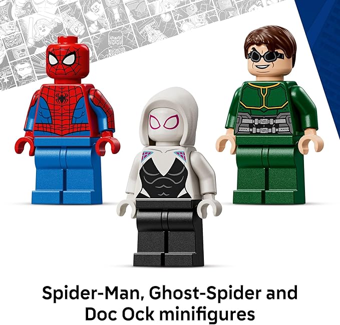 LEGO Marvel Mech Battle: Spider-Man vs. Doc Ock Building Toys for Kids - Super Hero &amp Villain Poseable Mech Toys W/3 Marvel Minifigures for Kids &amp Fans Ages 6+ - Gift Idea for Birthdays - 763