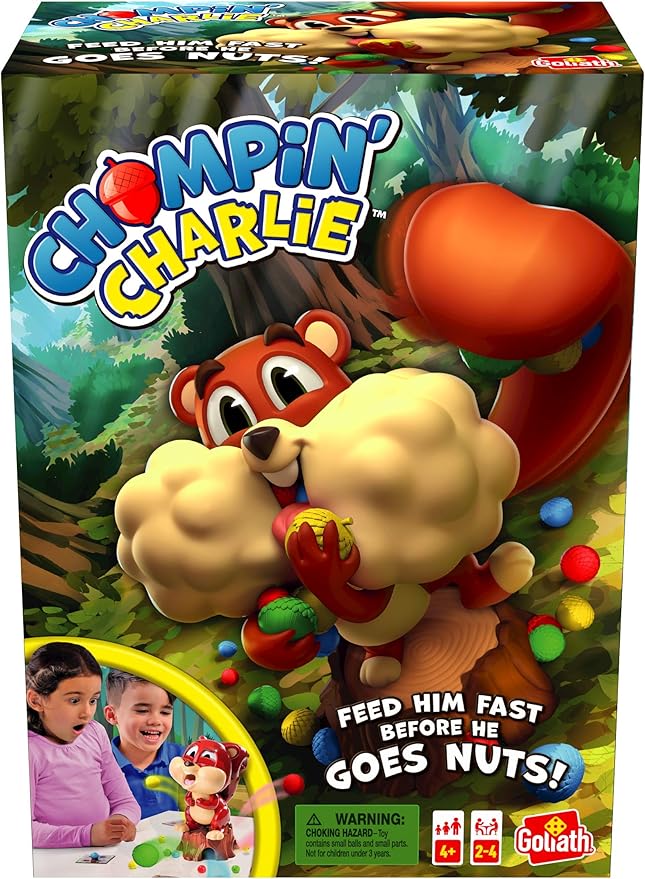 Chompin' Charlie Game - Feed The Squirrel Acorns and Race to Collect Them When They Scatter by Goliath