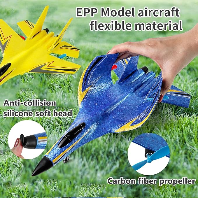 RC AirplaneGlider Aircraft.for Foam Remote Control Planes for Adults Beginners360° Flip Easy to Fly (Blue)