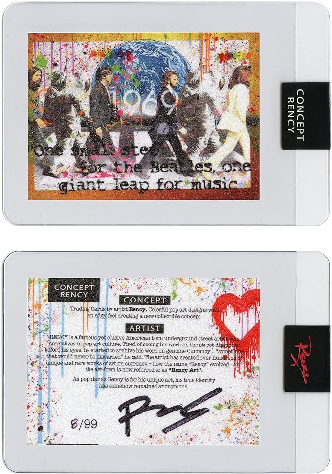 Diamond Dust Trading Card Hand-Signed by Artist Rency &amp Serial Numbered of only 99 - Beatles Apollo