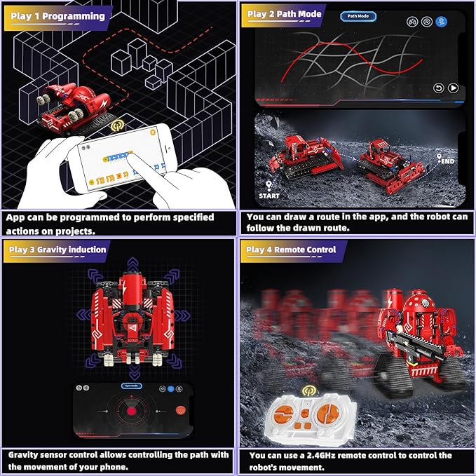 STEM Robot Toys for Kids Ages 8-14 5-in-1 Remote Control and APP Programmable Robot Toys - 495 Pcs DIY Building Science Educational Kit Building Block Birthday Present for Teen Boys Girls