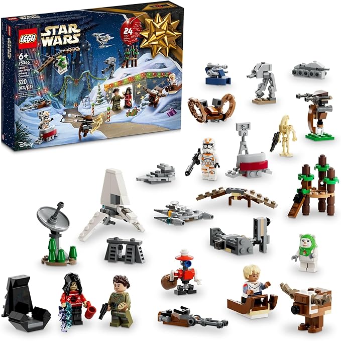 LEGO Star Wars 2023 Advent Calendar 75366 Christmas Holiday Countdown Gift Idea with 9 Star Wars Characters and 15 Mini Building Toys Discover New Experiences and Daily Collectible Surprises