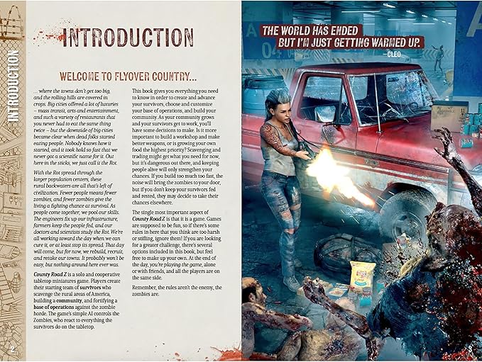 Modiphius Entertainment: County Road Z: Core Rulebook - Hardcover RPG Book Rural Survival in The Zombie Apocalypse 184pgs Solo Tabletop Roleplaying