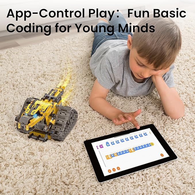 Sillbird Robot Building Kit with Remote Control Gifts for Kids Boys Ages 8-13 Coding STEM Robotic Technic Racer Car Toys for Birthday Build 6in1 Model with 631 Pieces