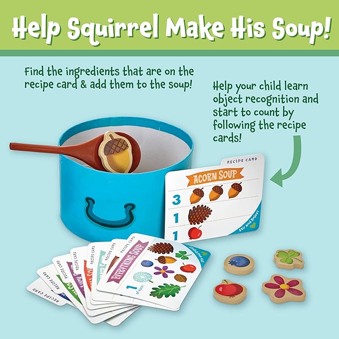Peaceable Kingdom Acorn Soup Game - Educational Games for Toddlers Includes Instructions and Parent Guide - 2 Year Old and Up