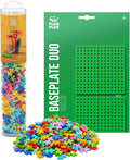 PLUS PLUS 240 Piece Interlocking Building Blocks for Kids Open Ended Connecting Toys STEM Bin Mini Manipulatives - Tropical Mix Play Tube &amp Baseplate