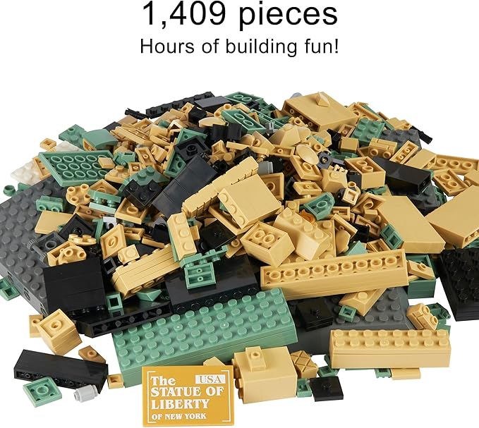Apostrophe Games Statue of Liberty Building Block Set (1409 Pieces) New York's Statue of Liberty Famous Landmark Series - Architecture Model for Kids and Adults