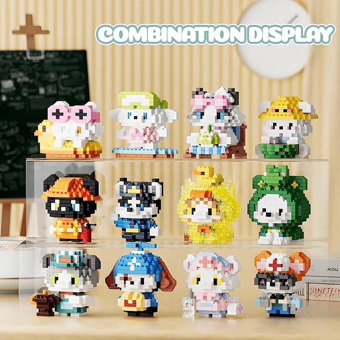 Cat and Dog Micro Mini Building Block Sets Birthday Gift for Kids Animals Buildling Model Kits Mini Bricks Cat and Dog Series Toys for Kids