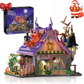 Magic House Set for Witches and Witches Building Set with Lights Over 1200 Halloween Haunted House Building Blocks for Kids and Adults 14 Halloween and Christmas (The Magical Retreat of The Witch)