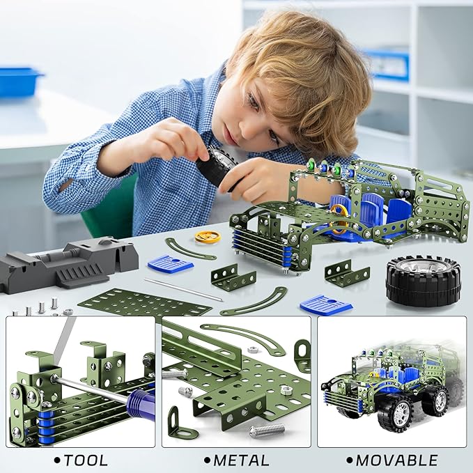 Lucky Doug Building Toys Model Truck Set - STEM Project for Kids Ages 8-12 Assembly Model Car Kits Toys for Kids Boys 8 9 10 11 Years Old
