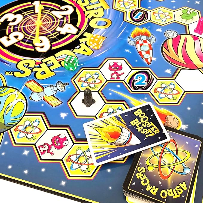 Astro Racers Board Game Fun for Kids and Adults 2-4 Players Ages 5+ Solar System Racing Theme Family-Friendly Strategy Game. Educational &amp Skill-Building.