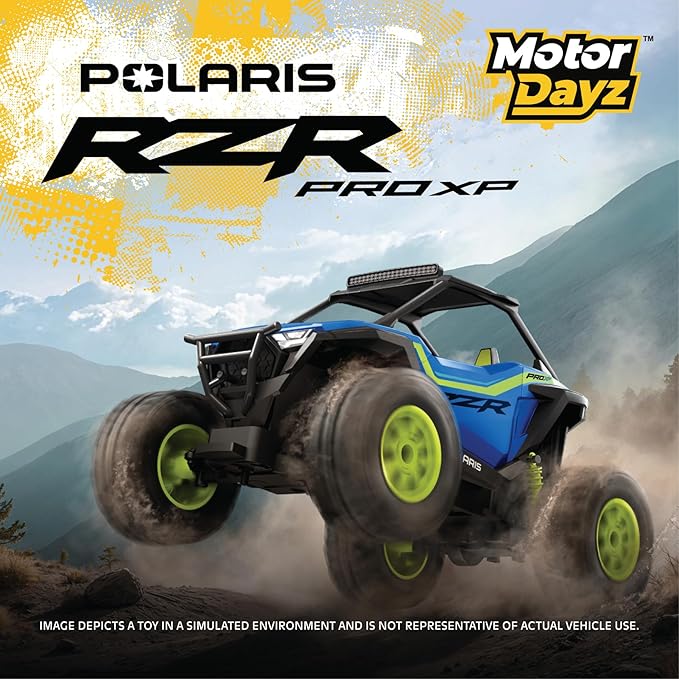Polaris RZR Remote Control UTV – 1:14 Scale 2WD RC Car Officially Licensed Polaris RZR Full-Function 2.4GHz Radio Control USB Rechargeable Ready to Run Blue