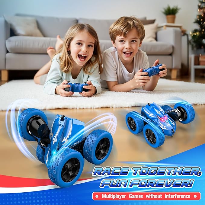 Remote Control CarRC Cars for 4 5 6 7 8 9 10 11 12 Year Old Boy Double Sided 360°Flip 4WD Rechargeable Drift RC Race Car Boys Toys Birthday Gifts Easter Basket Stuffers for Kids Age 4-12