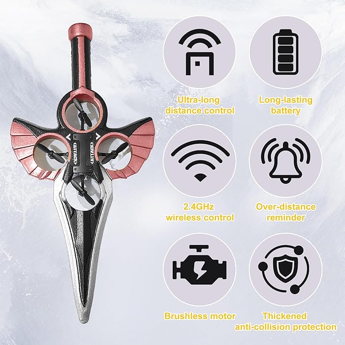 Flying Sword RC Airplane Gesture Control Airplanes for Kids Adult 8-16 Remote Control Planes with Light 360° Flip Fighter Jet Toy Gravity Sensing Stunt Roll Gift for Boy Girl Rose Gold