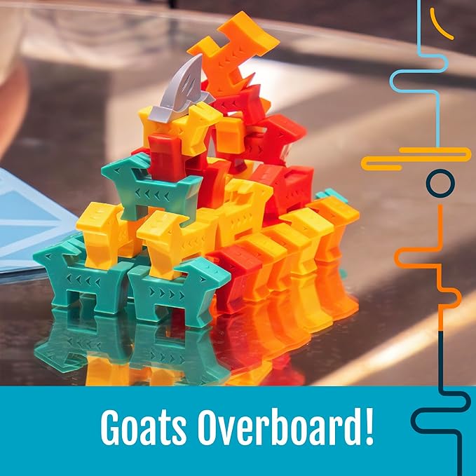Hootenanny Games Floats McGoats Board Game | Build a Raft &amp Save Your Goats | Perfect for Family Games | 2-4 Players Ages 10+
