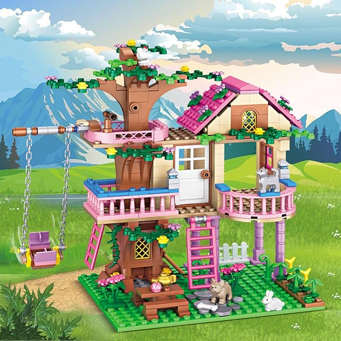 Tree House Building Set Compatible with Friends 504 PCS Forest House Building Kit Birthday Gift for Kids Girls Boys Age 6-12 Years（7652）