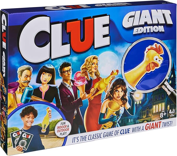 Spin Master Games Clue Giant Edition Family Game for Indoor &amp Outdoor Fun with Big Oversized Board for Family and Kids 2-4 Players Ages 6 &amp Up