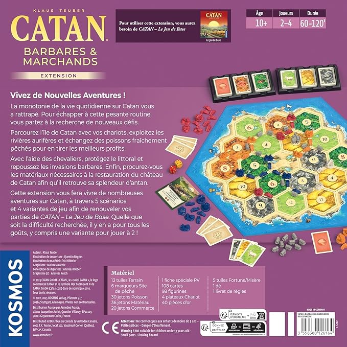 CATAN Traders &amp Barbarians Board Game Expansion (6th Edition) Explore New Adventures Strategy Game for Kids &amp Adults Ages 12+ 3-4 Players 90 Minute Playtime Made by Catan Studio