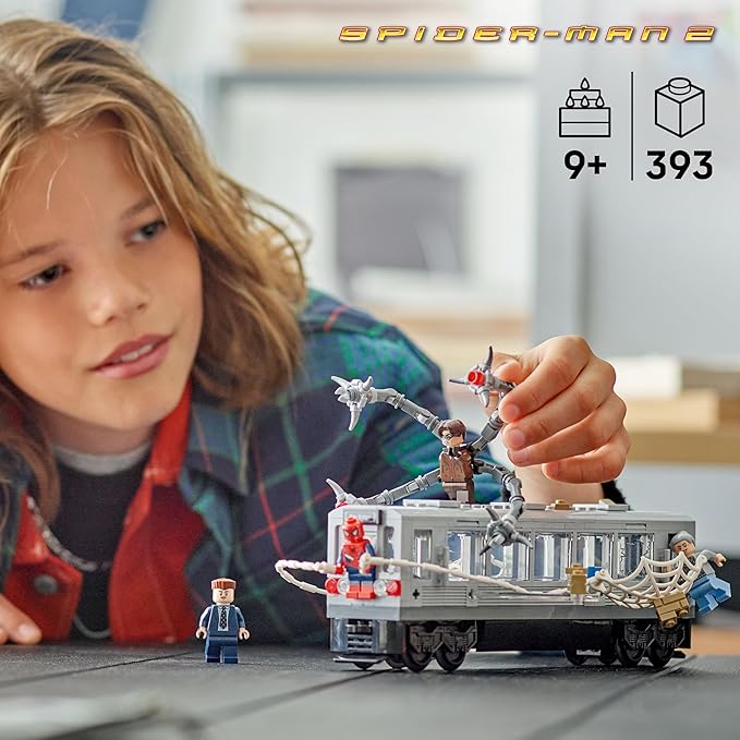 LEGO Marvel Spider-Man vs. Doc Ock Subway Train Scene - Action Figures Kids Toy - Spider-Man Building Toy for Boys &amp Girls Ages 9+ - Marvel Collectible with 4 Minifigures - Birthday Gift Idea- 76