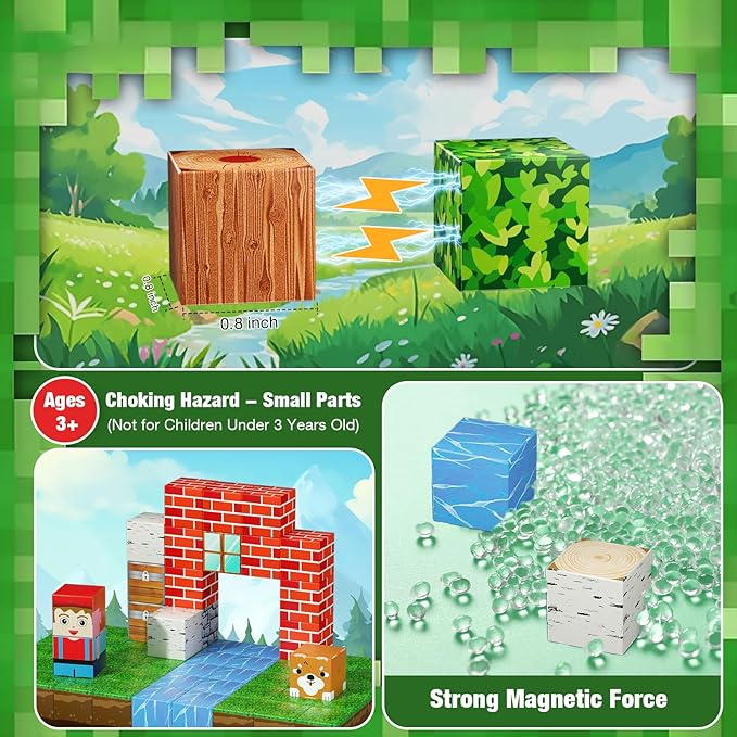 200PCS Magnetic Blocks Magnetic Building Cube Toys for Kids STEM Montessori Stacking Sensory Education Toys for Toddlers Building World Set Christmas Birthday Gifts for Kids Age 3 4 5 6 7 8 9 10