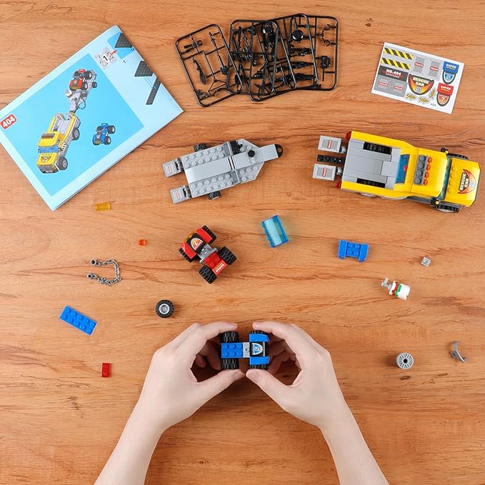 City Race Buggy Transporter Building Set324 PCS 3 in 1 City Service Truck Cars Building Blocks KitSTEM Vehicles ToysConstruction Playset Birthday Xmas Gifts for Kids Boys 6 7 8 9 10-Year-Old