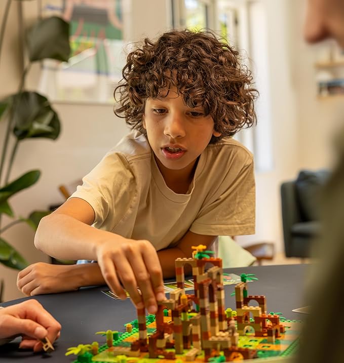 Dotted Games Monkey Palace: A Lego Board Game - Build Your Way to Victory Brick by Brick! Fun Family Brick-Building Game for Kids &amp Adults Ages 10+ 2-4 Players 45 Minute Playtime