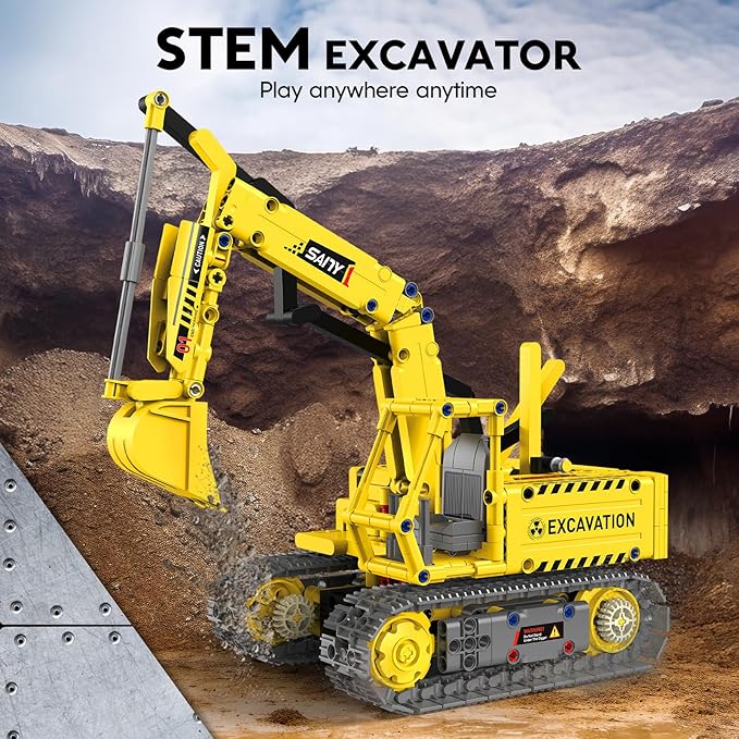 aukfa Excavator Robot Building Toys for Boys STEM Projects for Kids Ages 8-12 Remote &amp APP Control Stem Kits Learning Educational Building Kit Dinosaur Robot Toy Gifts for Boys Girls (555 Pieces