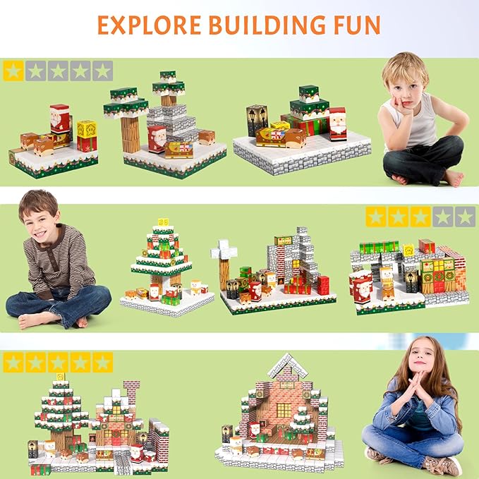 Vdealen 300 PCS Magnetic Blocks-Magnetic Building Blocks Stacking Magnetic Cubes Toy for Kids STEM Montessori Sensory Toys for Boys and Girls Age 3 4 5 6 7 8 9 10 11 12 Christmas Birthday Gift