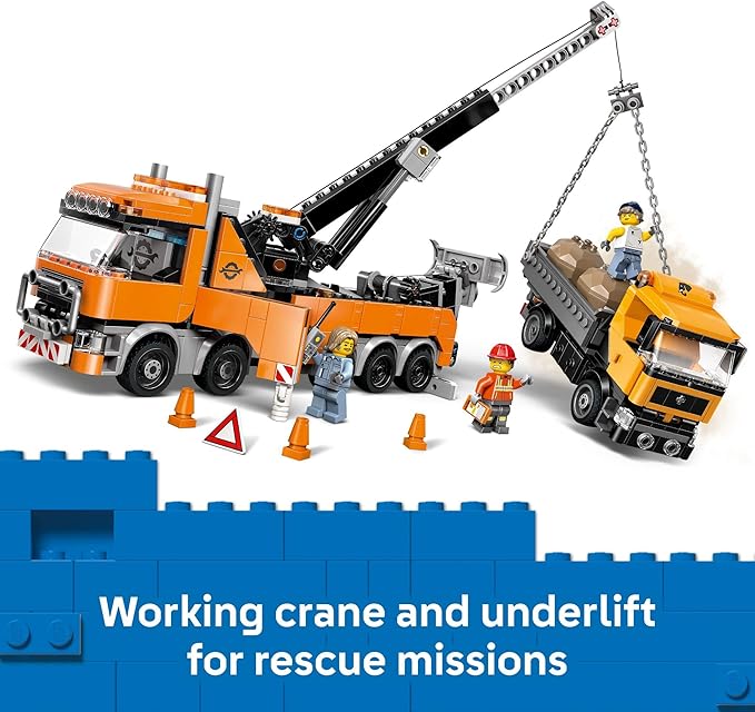 LEGO City Heavy-Duty Recovery Tow Truck with Crane Building Toy - Dump &amp Tow Truck Toys for Boys &amp Girls Ages 8+ - Pretend Play Set for Kids - Gift Idea for Birthdays &amp Holidays - 60467