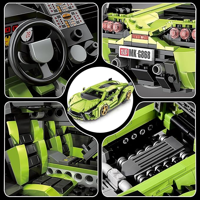 Mould King 10011 Sián FKP 37 Car Building Sets 1249-Piece MOC Classic Sports Car Building Block Kits Collectible Racing Supercar Model for Adult &amp Teens Age 14+