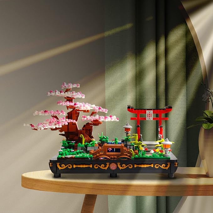 Cherry Blossom Meaningful Bonsai Tree Building SetsJapanese Style Sakura Tree Mini Building Blocks(1286 PCS)Enjoy Your Own Beautiful Display Show Present for Kids and Adults