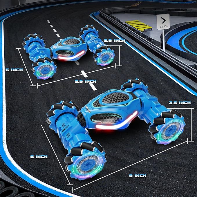 Gesture Sensing RC Stunt Car Remote Control 2.4GHz 4WD Hand Controlled Car Toys for Boys and Girls Ages 6-12 360° Rotating Drift RC Cars with Lights and Music Ideal Birthday and Xmas Gift