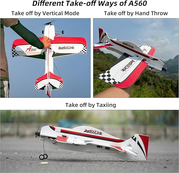 Radiolink A560 Plug &amp Play (PNP) 3D RC Airplane 580mm Wingspan with 6 Flight Modes 4 Channels Gyro Byme-A Flight Controller Brushless Motor&ampESC for Beginner &amp Experienced (No Radio/Recei