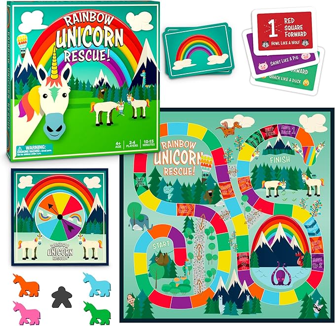 Rainbow Unicorn Rescue - Board Game for Kids Ages 4-8 Fun Family Board Games Games for 4+ Year Olds Kids Games for 4+ Year Old Birthday Gift Unicorn Toy for Girls and Boys Cooperative Board Games