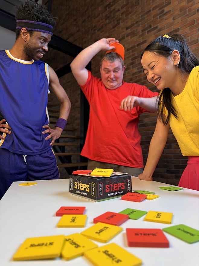 Steps Games Starter Pack Wooden Board Game – Unique Skill-Based Family Game Party &amp Travel Game Gift Fun for Kids and Adults