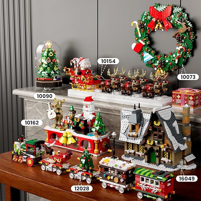 Mould King Retro Christmas Snow House Blocks Set Build a Winter Village with Family Holiday Cabin Collections Kit for Adults 2025 Xmas Decoration Gifts for 14+ and Adults 16049