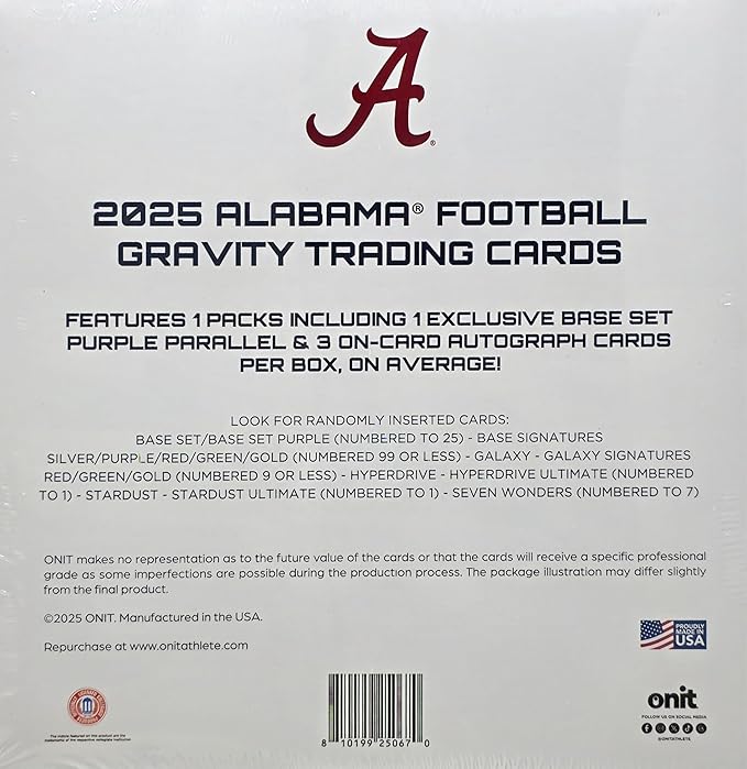 2025 Onit Gravity College Football Card Breaker Edition Box (Alabama Crimson Tide)