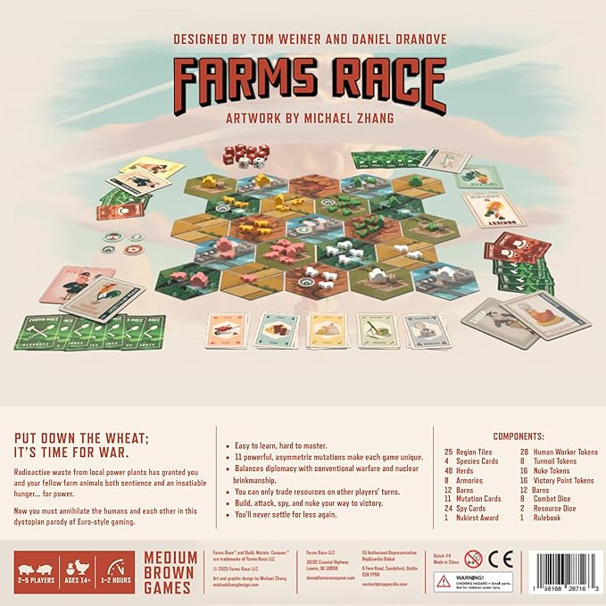 Standard Edition – Strategy Board Game for Adults and Family 2–4 Players 1-2 Hours Resource Management Area Control and Asymmetric Powers w/Nuclear Farm Animals Great for Game Night