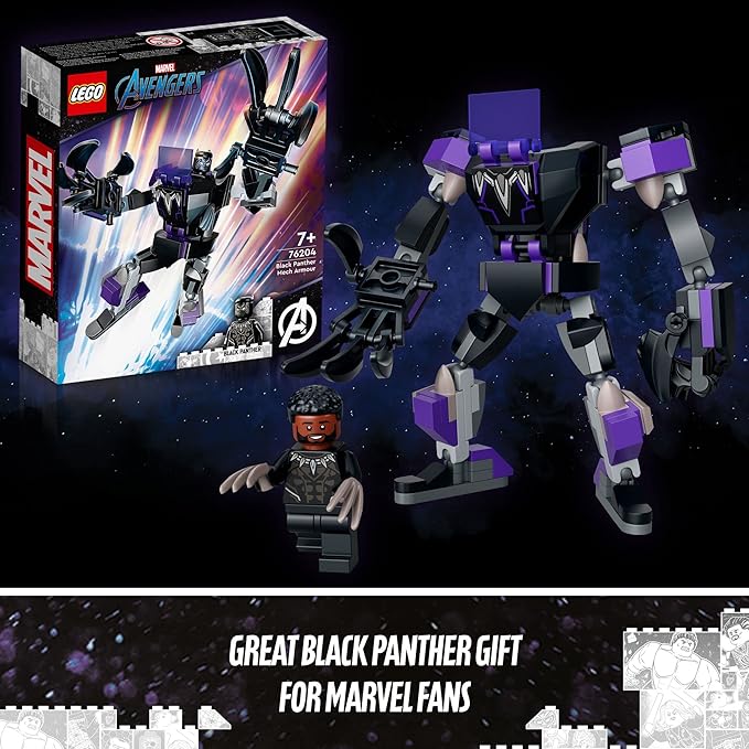 LEGO Marvel Black Panther Mech Armor 76204 Building Kit Collectible Mech and Minifigure for Super-Hero Kids Aged 7+ (124 Pieces)