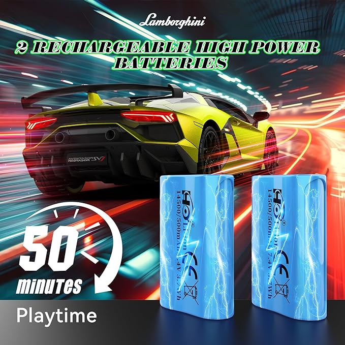 Lamborghini Remote Control Car Officially Licensed 1:14 Lambo RC Car for Boys Girls Birthday Gift Green Toys for 3 4 5 Years Old（Green）