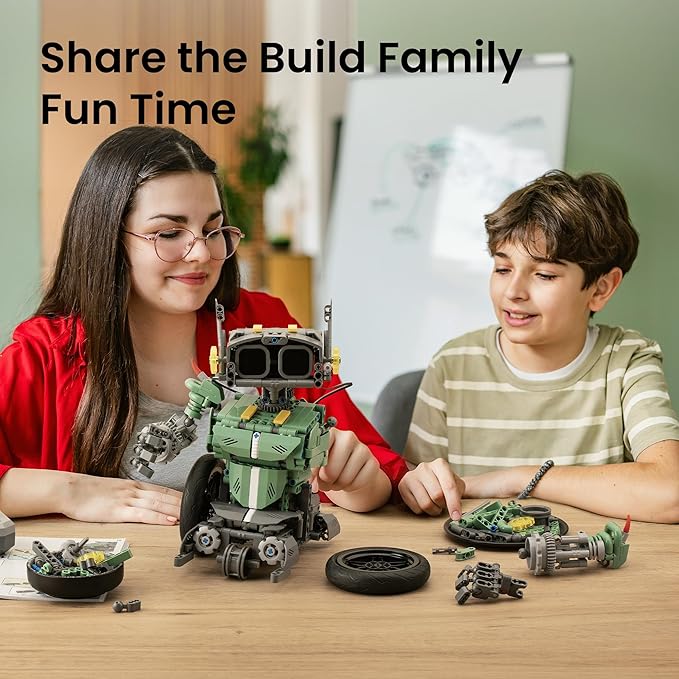Sillbird Robot Car Building Kit with Remote Control for Boys Ages 8-14 STEM Coding Robotics Technic Toy Birthday Gifts for Kids Buildable 5in1 Models with 727 Pieces