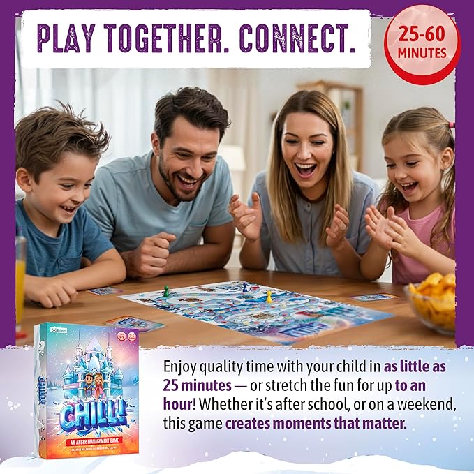 CHILL Anger Management for Kids Ages 5-9 Therapy Games Social Emotional Learning Fun Social Skills Board Game for Therapists &amp Families