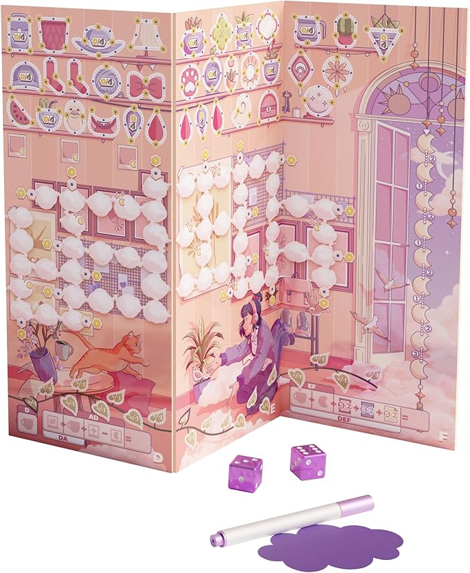 Daydream Board Game - Cozy Roll-and-Write Puzzle with Foldable Boards &amp 8 Sceneries Relaxing Strategy Game for Families &amp Friends Kids &amp Adults Ages 8+ 1-5 Players 15-30 Min Playtime