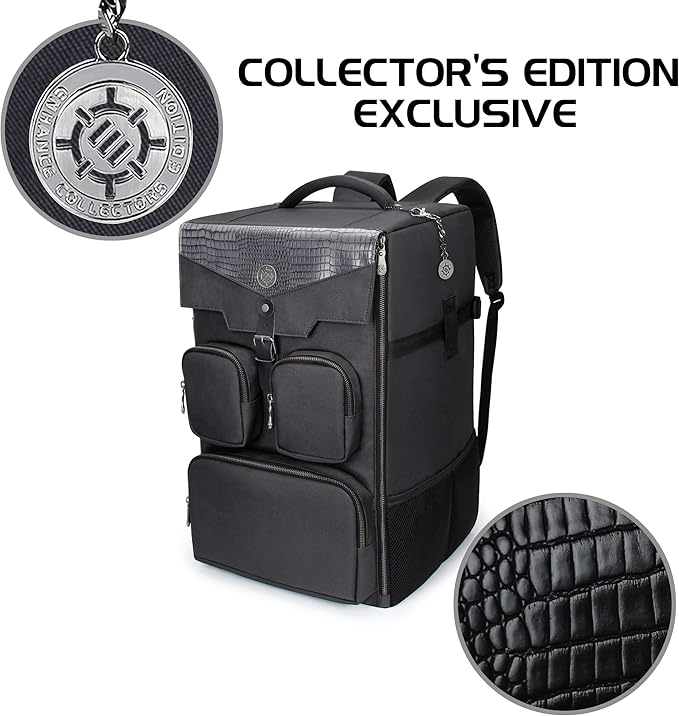 ENHANCE Collector's Edition Board Game Backpack - Reinforced Rigid Board Game Storage with Padded Shoulder Straps Carrying Handle and Accessories Pockets for Dice Card Games More (Dragon Black)